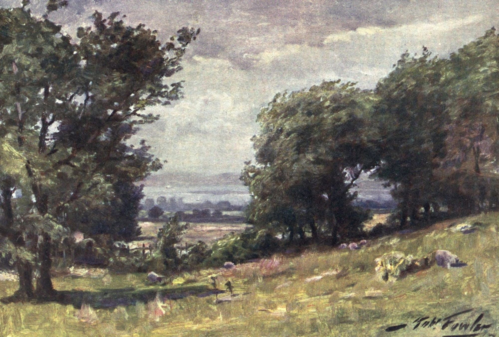 Beautiful Wales 1905 Windy day near Llanrug Canvas Art - Robert Fowler (24 x 36)