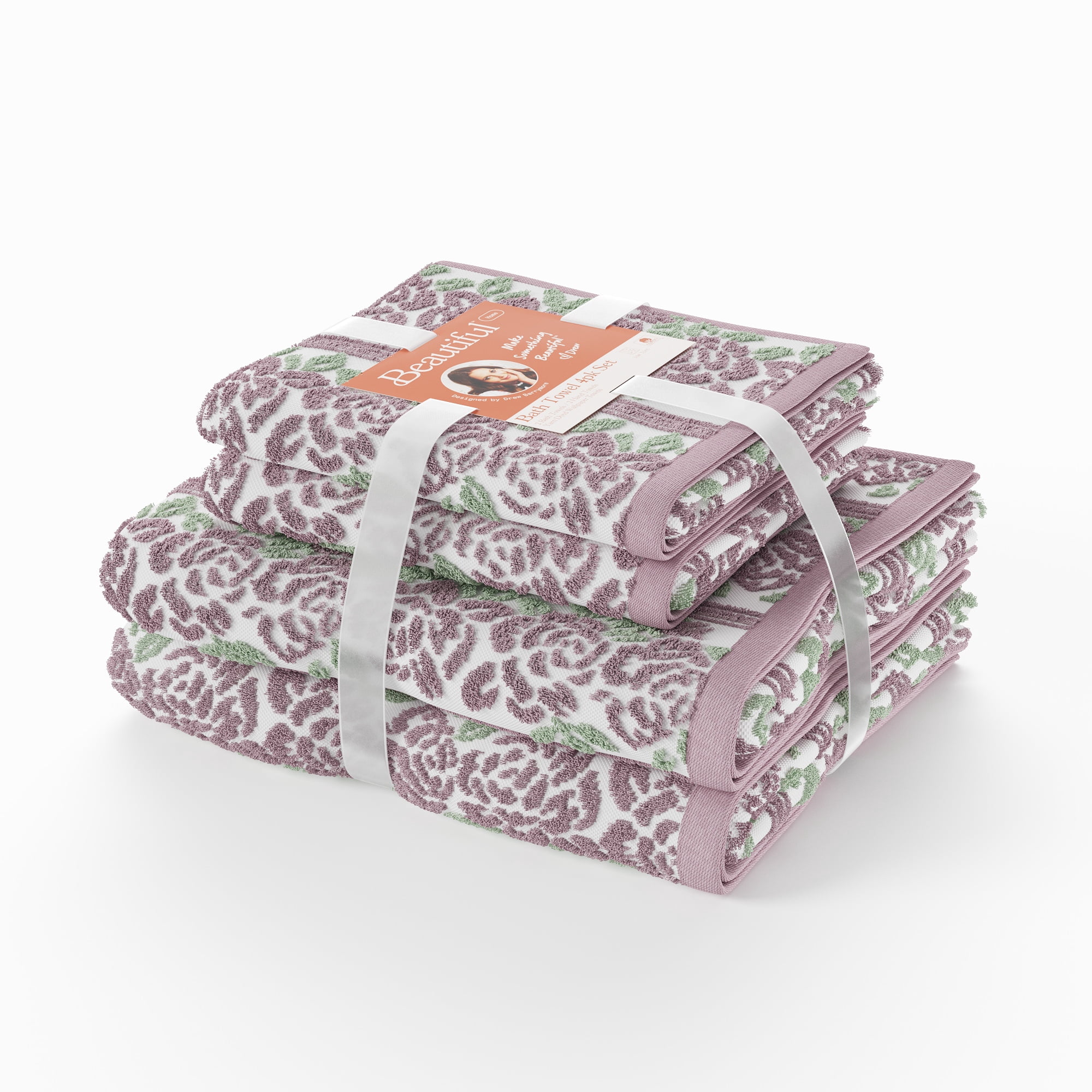 Beautiful by Drew Barrymore 4-Piece Wallpaper Bath Towel Set