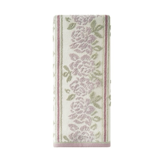 Beautiful by Drew Barrymore Wallpaper Hand Towel, Soft 100% Cotton, Rose Pink