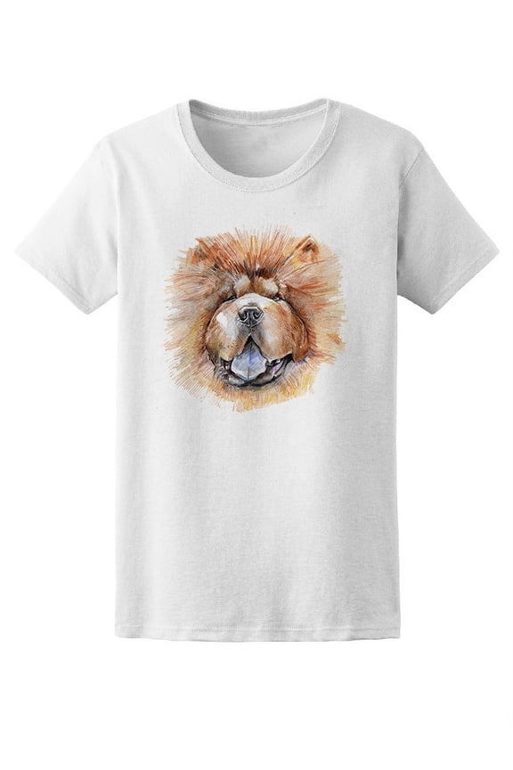 Beautiful Watercolor Chow Chow T-Shirt Women -Image by Shutterstock, Female Large