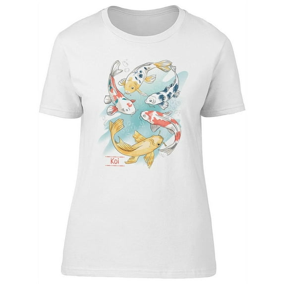 Beautiful Watercolor Fishes T-Shirt Women -Image by Shutterstock, Female Large