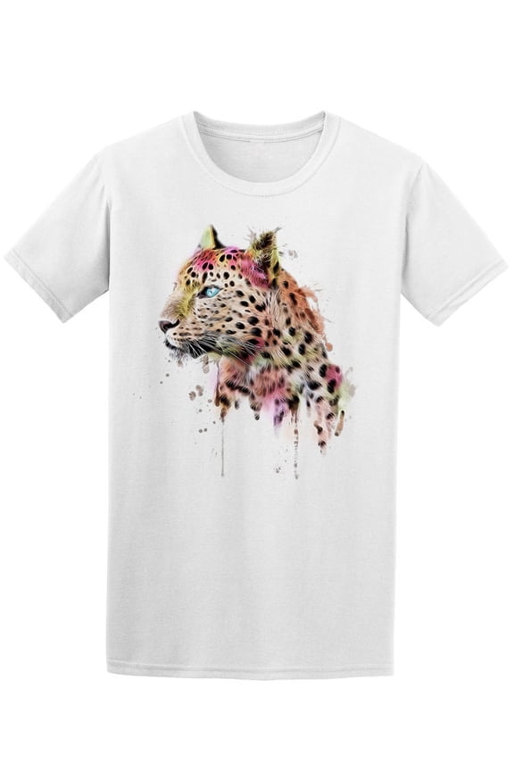 Beautiful Watercolor Leopard T-Shirt Men -Image by Shutterstock, Male Medium