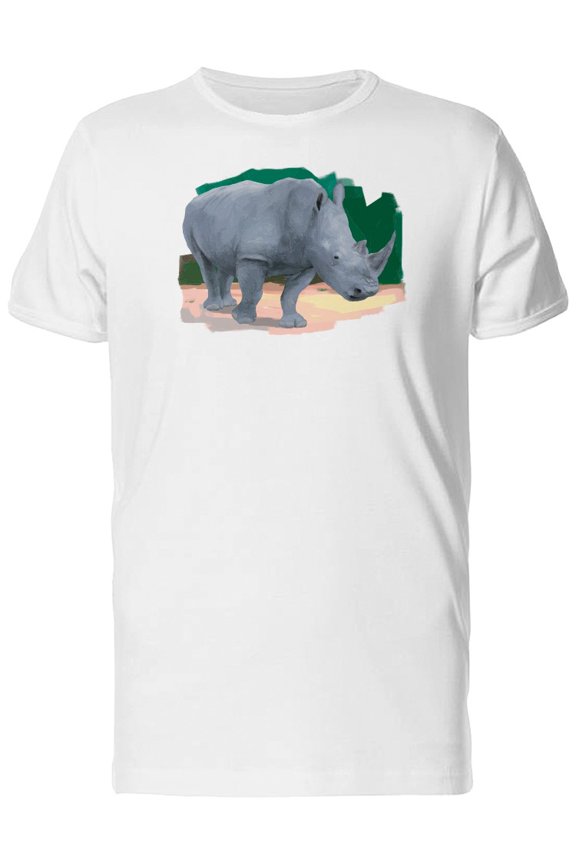 Beautiful Watercolor Rhino Tee Men's -Image by Shutterstock
