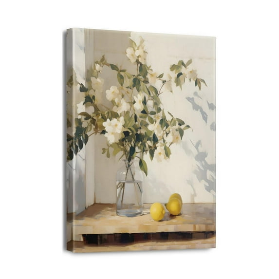 Beautiful Watercolor-Style Blooms in Mason Jar Floral Wall Pictures Modern Bathroom Decor for Office Bedroom Kitchen Dining Room 12x16 Inch