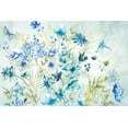 thumbnail image 1 of Beautiful Watercolor-Style Teal, Blue and Green Wildflower and Dragonfly Print by Tre Sorelle Studios; One 18x12in Unframed Paper Poster, 1 of 1