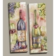 thumbnail image 1 of Beautiful Watercolor-Style Wine Bottle Panels by Tre Sorelle Studios; Kitchen Decor; Two 12x36in Stretched Canvases, 1 of 1