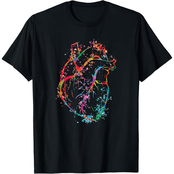 Beautiful Watercolour Heart Organ Human Body Anatomy T-Shirt