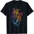Beautiful Watercolour Rainbow Heart Organ Human Body Anatomy T-Shirt ...