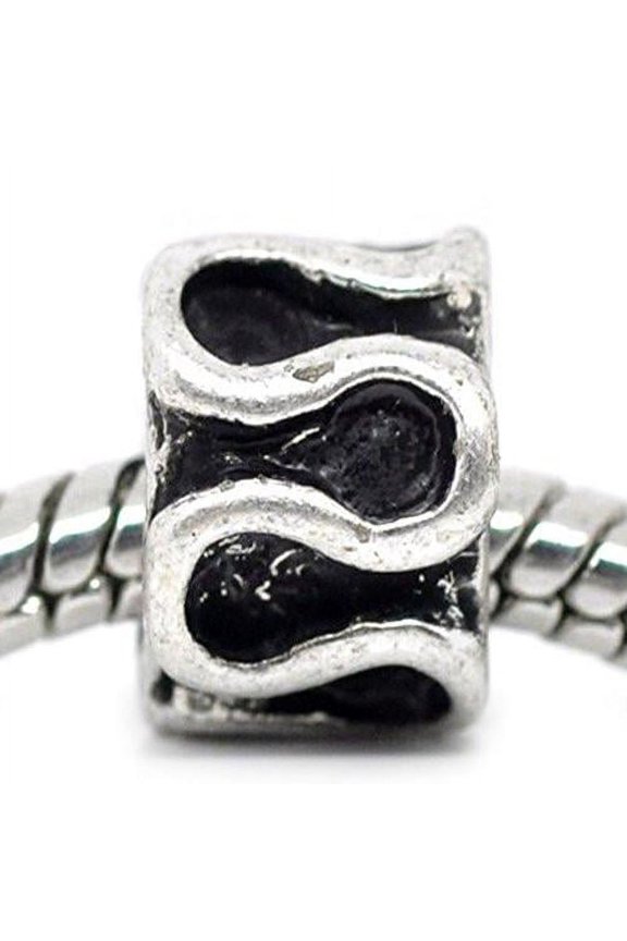 Beautiful Wave Bead Charm Spacer European Bead Compatible for Most European Snake Chain Bracelet