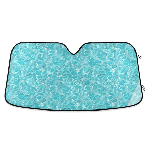 Beautiful Wave Car Windshield Sun Shade Foldable Car Front Window Visor Heat and UV Protection 53x23.5