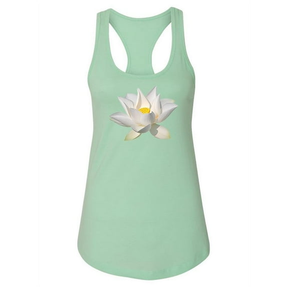 Beautiful White Lotus Flower Tank Women -Image by Shutterstock, Female Medium