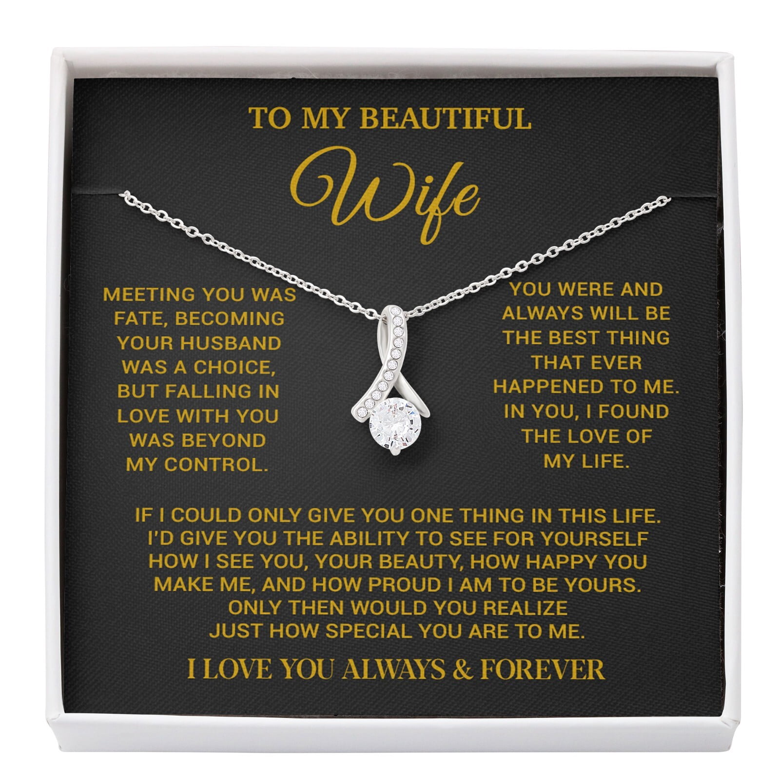 To My Beautiful Wife From Husband Birthday Special Necklace, A ...