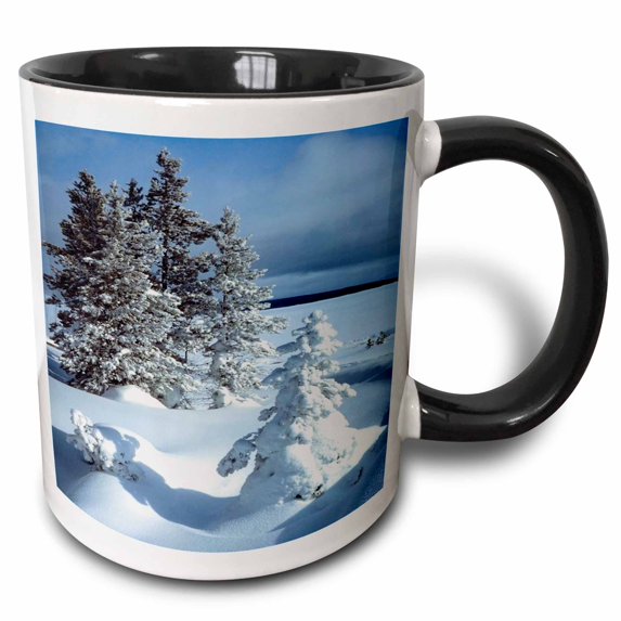 3drose, Beautiful Winter Scene, 11oz Two-tone Black Mug