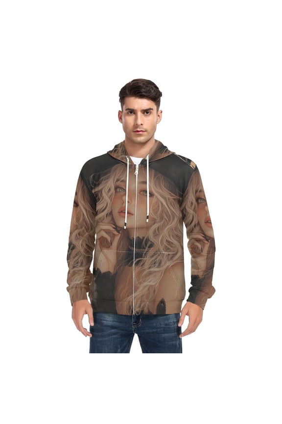 Beautiful Witch Men’s Hoodies Sweatshirt with Full Zip Pockets Fleece Jackets