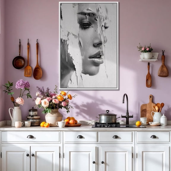 Beautiful Woman Face Wall Art Abstract Black White Poster Emotional Female Decor Stylish Interior De Poster Ready To Hang Home Decor, 24x36 UNFRAMED