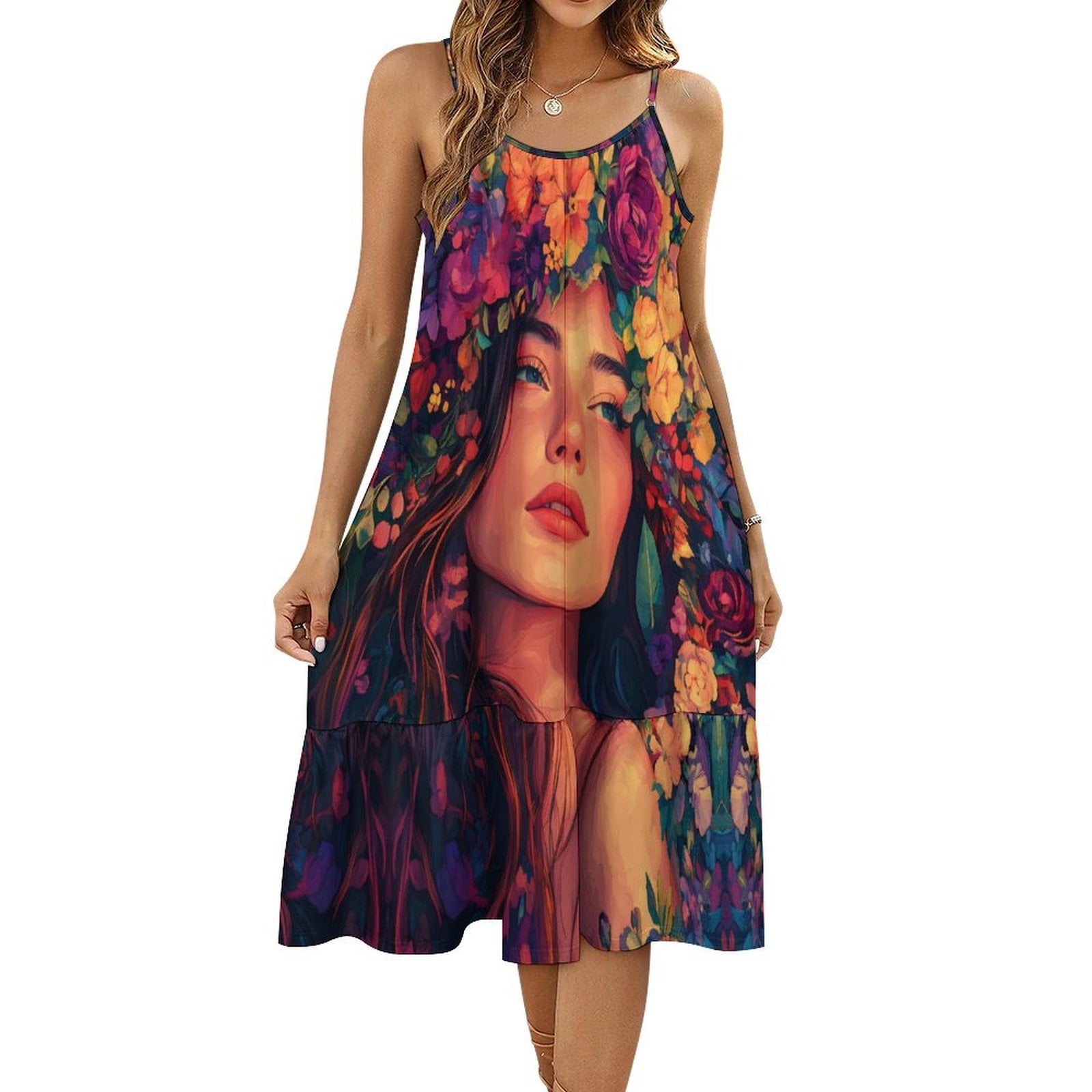 Women's Cotton Summer Maxi Dress - Spaghetti Strap, Smocked Waist, Boho  Flowy Ruffle Dress For 2025