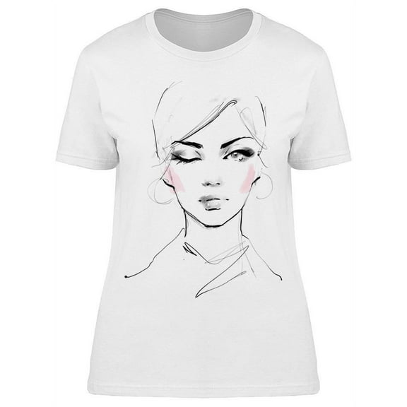 Beautiful Woman Winking T-Shirt Women -Image by Shutterstock, Female Large