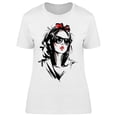 thumbnail image 1 of Beautiful Woman With A Bow T-Shirt Women -Image by Shutterstock, Female XX-Large, 1 of 2