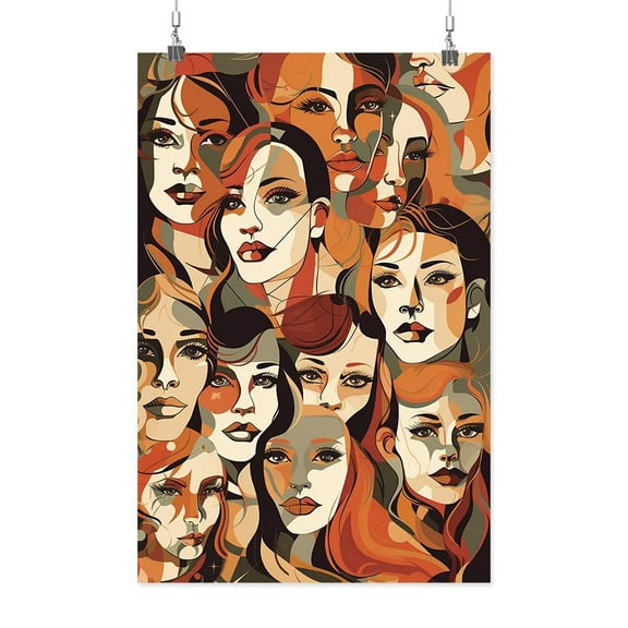 Beautiful Women Faces Poster - Smartprints Designs, Poster Print 24 x 36 in