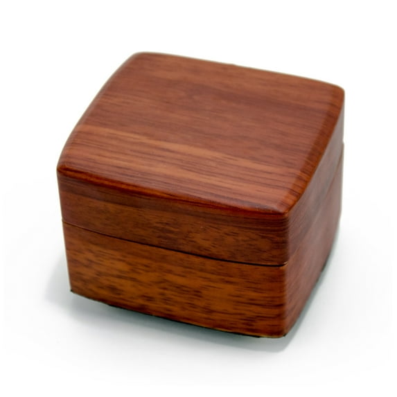Beautiful Wood Tone Chic 18 Note Petite Music Jewelry Box - Greensleeves