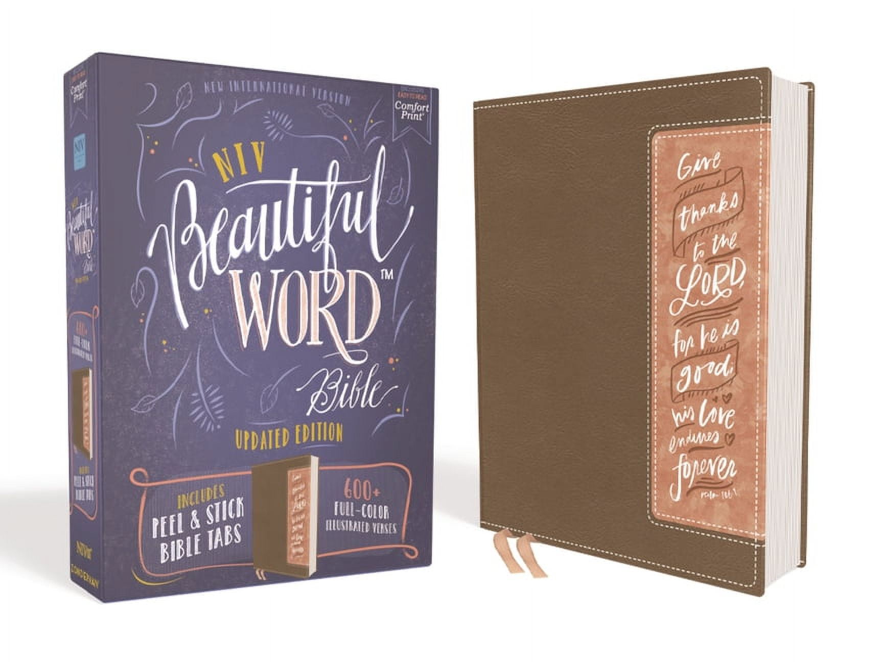 NIV Beautiful Word Bible, Updated, Peel/Stick Tabs, Leathersoft