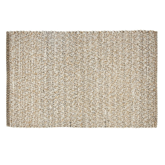 Beautiful Woven Boucle Scatter Rug by Drew Barrymore, 27" x 45", Ivory/Brown