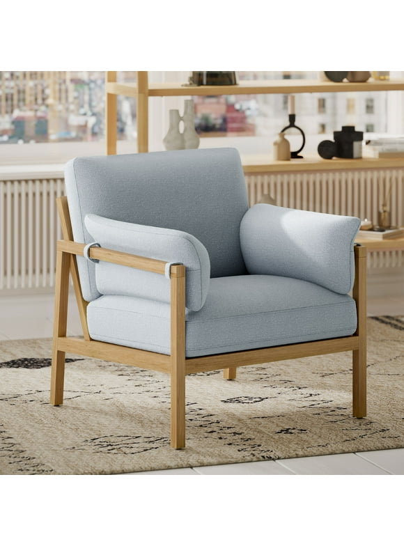 Beautiful Wrap Me Up Accent Chair With Removable Cushions by Drew, Cornflower Blue