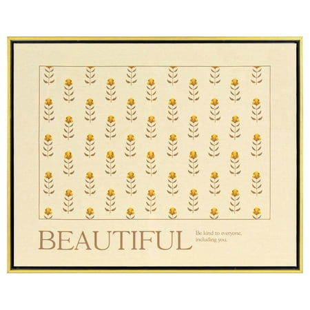 Beautiful Yellow Flower Pattern Linen Print 23.5" x 29.25" by Drew Barrymore