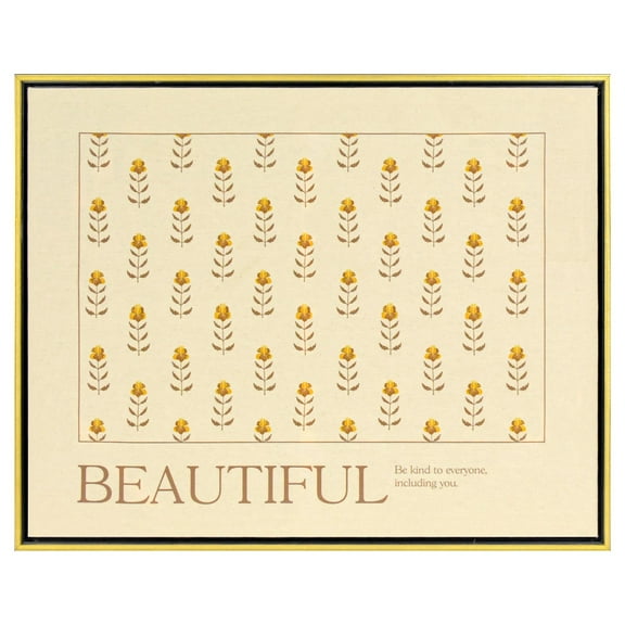 Beautiful Yellow Flower Pattern Linen Print 23.5" x 29.25" by Drew Barrymore