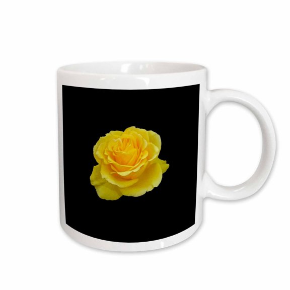 3drose, Beautiful Yellow Rose Isolated Vector Art, 11oz Mug