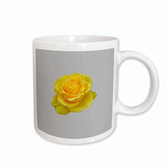 3drose, Beautiful Yellow Rose Isolated Vector Art, 15oz Mug