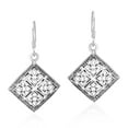 thumbnail image 1 of Beautiful and Intricate Hearts in a Rhombus Sterling Silver Dangle Earrings, 1 of 5