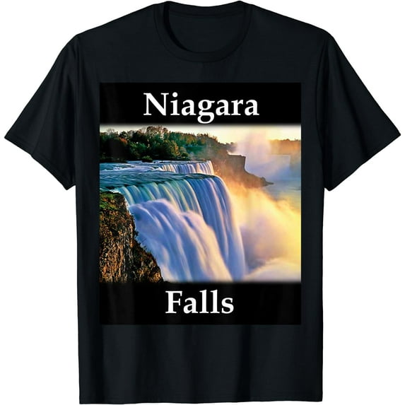 Beautiful and Spectacular Niagara Falls T-Shirt Black Small