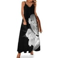 Beautiful black and white geranium flower closeup Sleeveless Dress