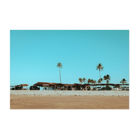 Beautiful brazilian beach - Lucena Paraíba Brasil Photography Beach Palm Tree Tropical Coast Seaside Ocean Summer Unframed Wall Art Print 40 x 60 inches