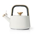 thumbnail image 1 of Beautiful by Drew Barrymore 1.8 L Ceramic-Coated Stainless Steel Stovetop Tea Kettle, White Icing, 1 of 11