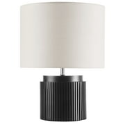 Beautiful by Drew Barrymore 14" Black Faux Ribbed Wood Table Lamps