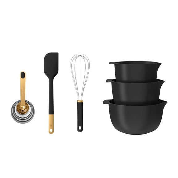 Beautiful by Drew Barrymore 14-Piece Mix & Measure Set, Black Sesame