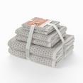 thumbnail image 1 of Beautiful by Drew Barrymore 6-Piece Dot Bath Towel Set, Soft 100% Cotton, Porcini Taupe, 1 of 5