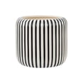 thumbnail image 1 of Beautiful by Drew Barrymore 8 in Black Stripe Ceramic Planter, 1 of 7