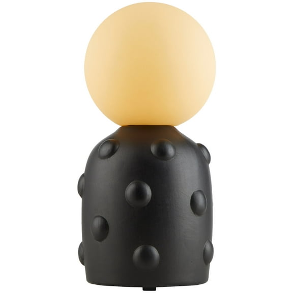 Beautiful by Drew Barrymore 9.75” Black Hobnail Ceramic Rechargeable Table Lamp