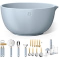 thumbnail image 1 of Beautiful by Drew Barrymore Complete Baking Prep Bundle, Cornflower Blue – 6-Speed Hand Mixer, Dual Stoneware Mixing Bowls & 9-Piece Measuring Set, 1 of 5
