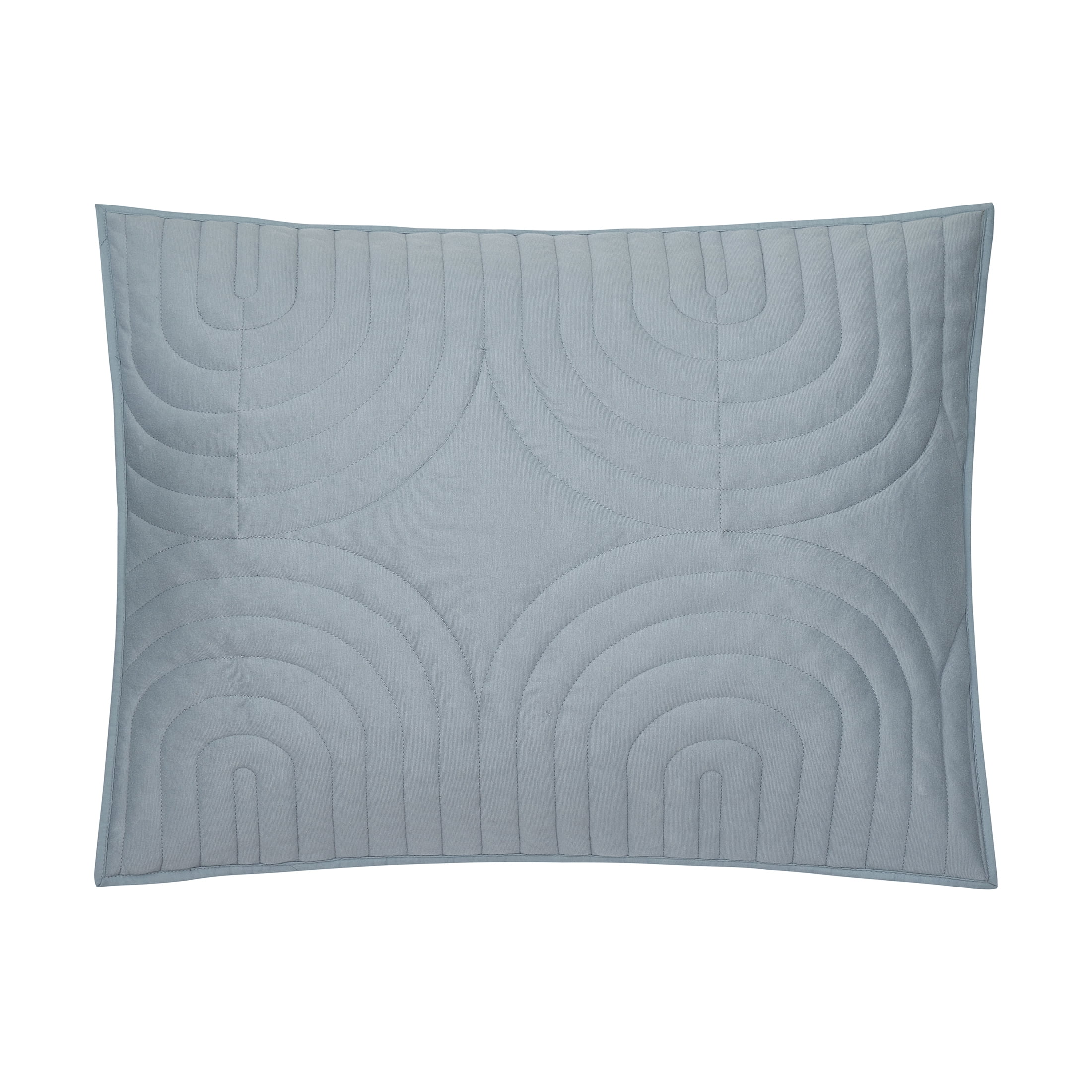 Beautiful by Drew Barrymore Geo Jersey Pillow Sham Set, Blue, Standard, 2 Count