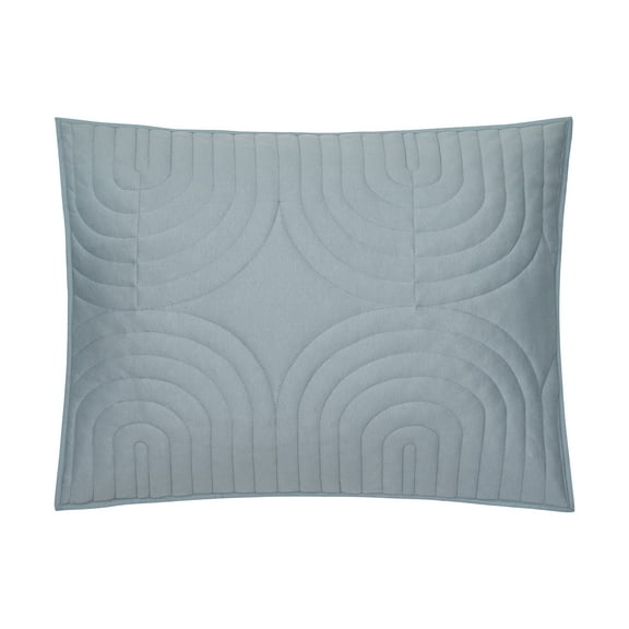 Beautiful by Drew Barrymore Geo Jersey Pillow Sham Set, Blue, Standard, 2 pack, All Ages