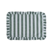 Beautiful by Drew Barrymore Ruffle Stripe Fabric Placemat, Cornflower Blue/Thyme Green, 20 in x 14 in