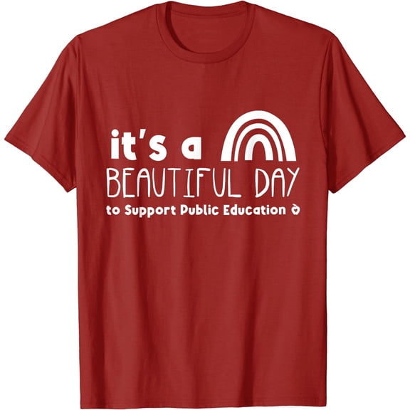 Beautiful day to Support Public Education Teacher Red for Ed T-Shirt, Unisex T-Shirt