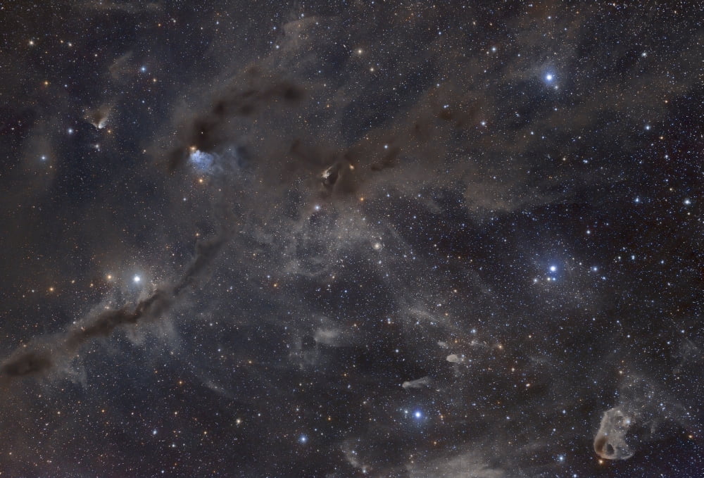 Beautiful dusty nebulae of Taurus Canvas Art - John DavisStocktrek Images (18 x 12)