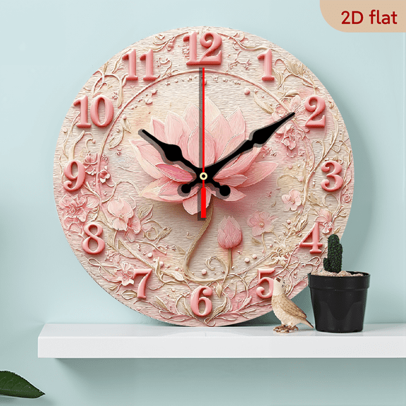 Beautiful flower.1 pc wall clock.Accurate timing, frameless design, simple and elegant. Silent movement, silent walking, healthy sleep every day,10*10inch.