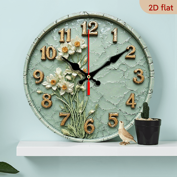 Beautiful flowers.1 pc wall clock.Accurate timing, frameless design, simple and elegant. Silent movement, silent walking, healthy sleep every day,10*10inch.