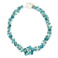 thumbnail image 1 of Beautiful in Blue Turquoise, Beads, & Shell Floral Inspired Statement Necklace, 1 of 5